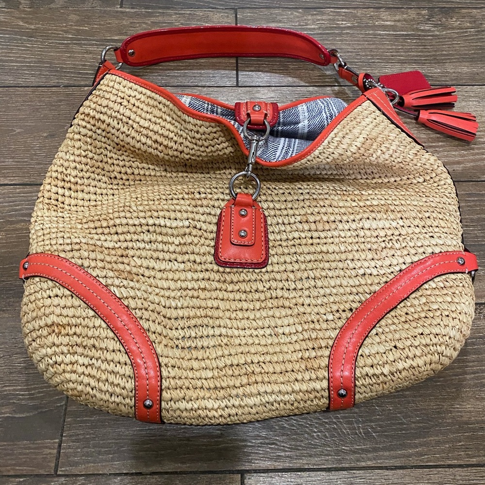 Authentic Coach Straw Hobo